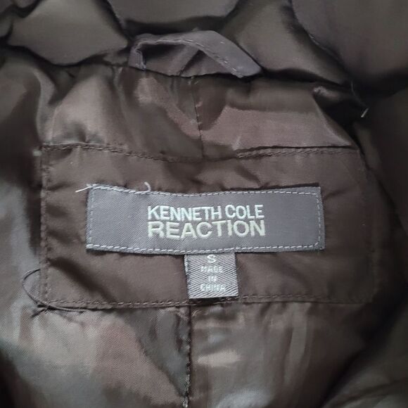 𝅺Kenneth Cole Reaction Lightweight Brown Puffer Jacket Womens Small - Picture 4 of 5